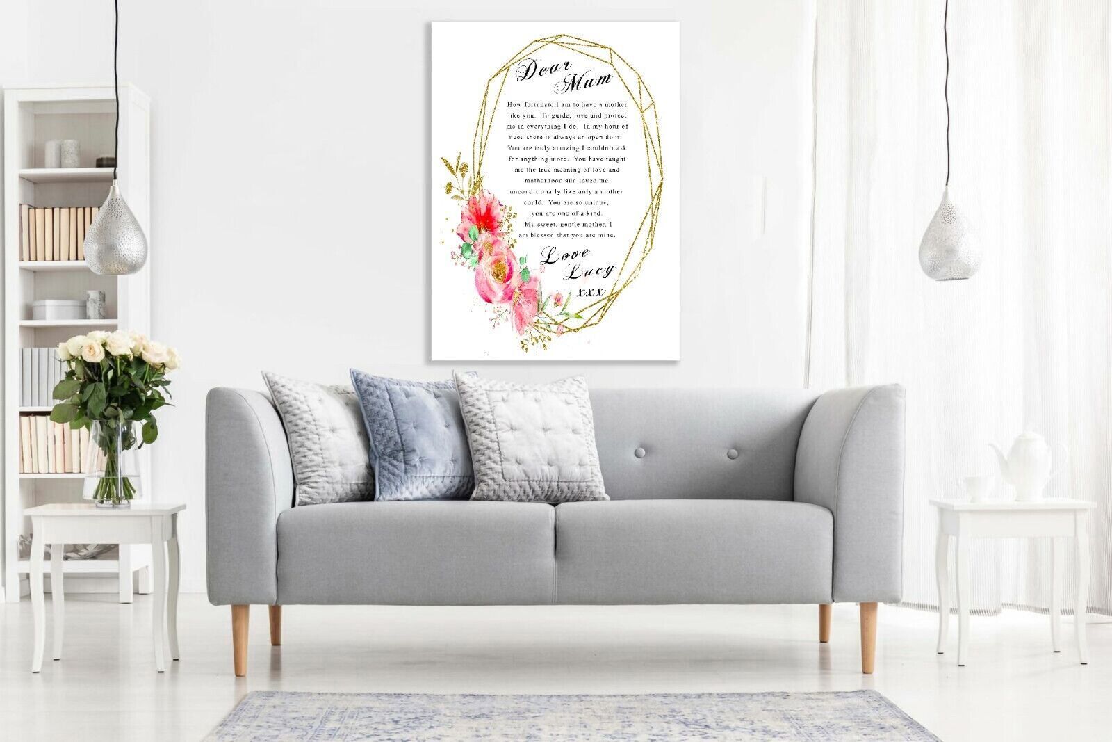 Dear Mum Poem Personalised Canvas Wall Art Picture Print