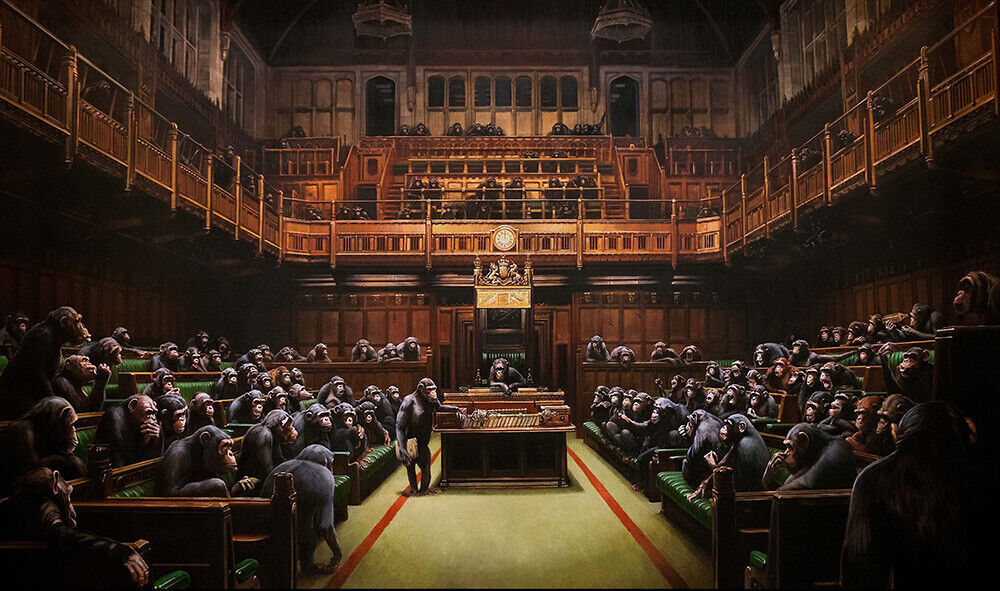 Banksy Monkey Parliament Canvas Wall Art Print Picture A1, A2 + sizes