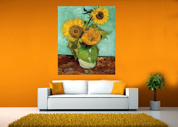 Van Gogh Painting - Sunflower - Canvas Wall Art Picture Print - 30" x 20"