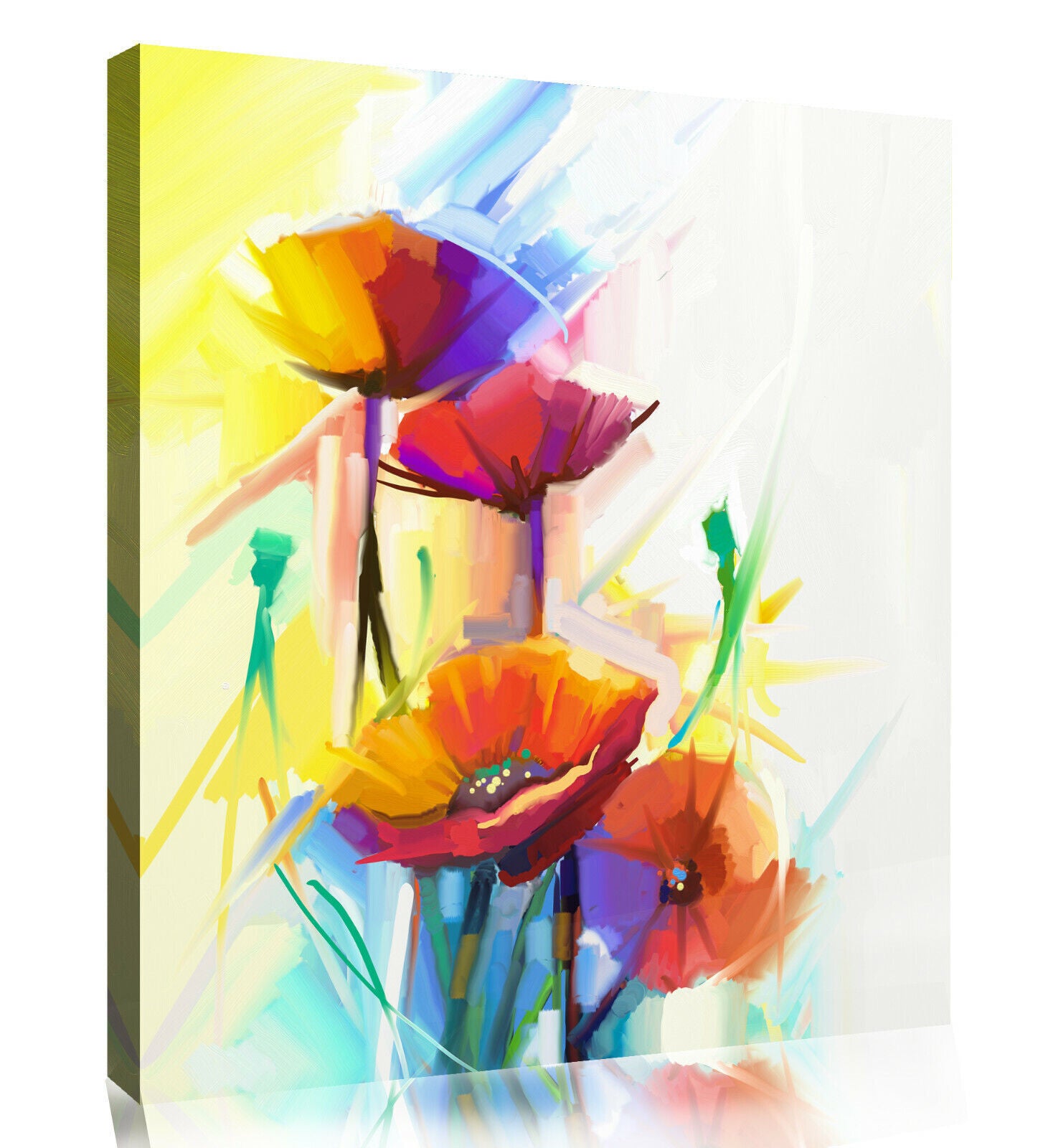 Abstract Oil Painting Of Spring Flower Canvas Wall Art Picture Print