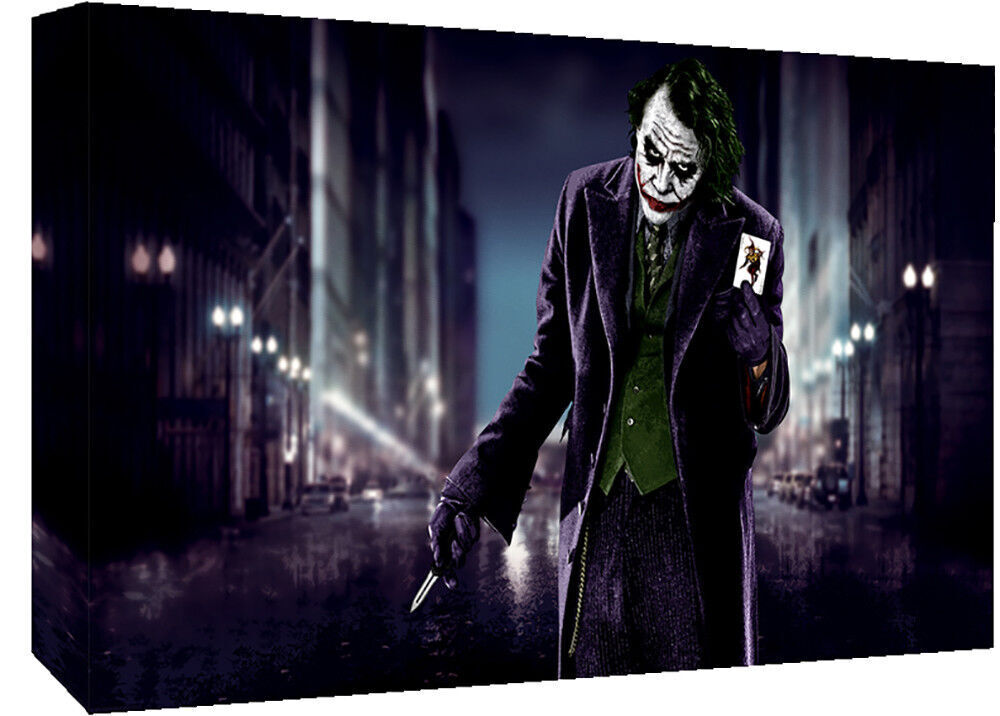 Dark Knight Joker Batman Film Cotton Canvas Wall Art Picture Print A1 A2 A3 A4