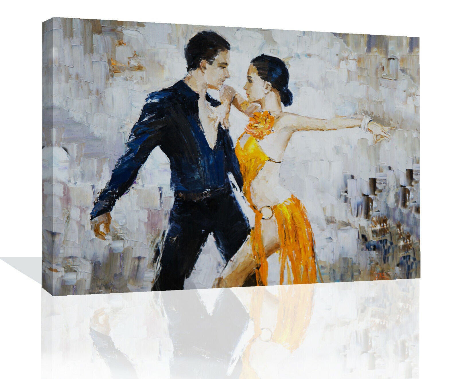 Beautiful Man Woman Tango Dancers Oil Painting Canvas Wall Art Picture Print