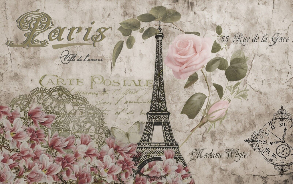 Abstract Canvas Wall Art Print Vintage Eiffel Tower Butterfly Paris Romantic