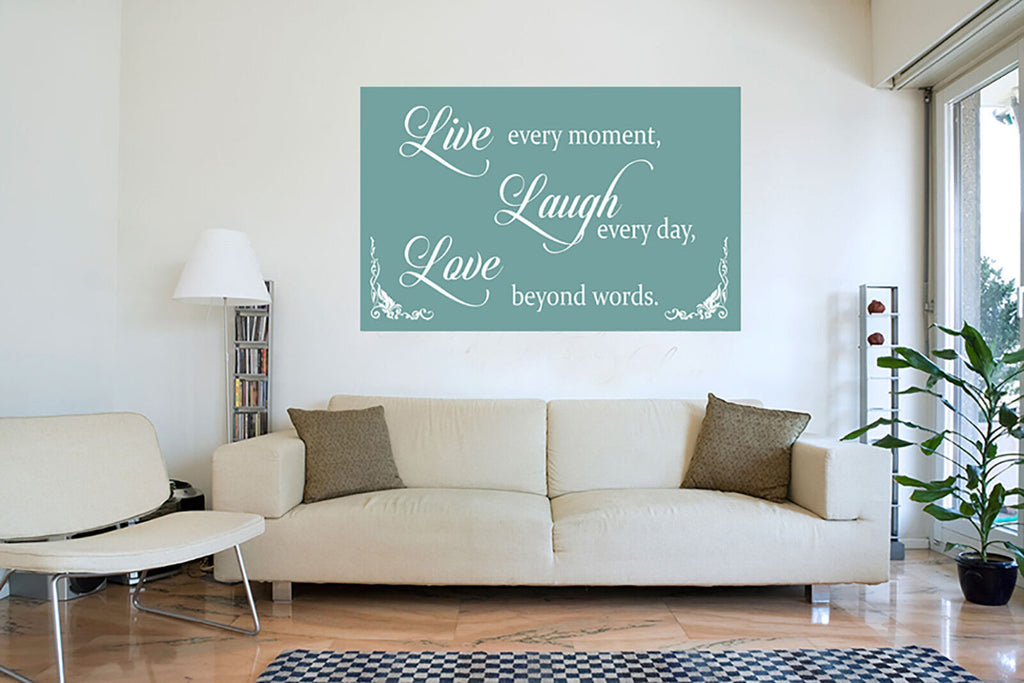 Duck Egg Blue Live Laugh Love Quote Canvas Wall Art Print - A1, A2 + sizes