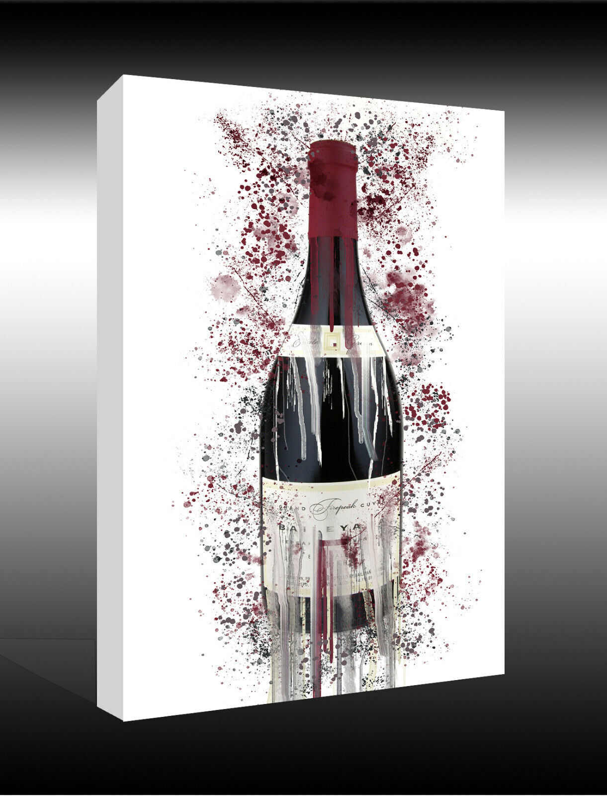 Abstract Wine Bottle Canvas Wall Splash Art Picture Print