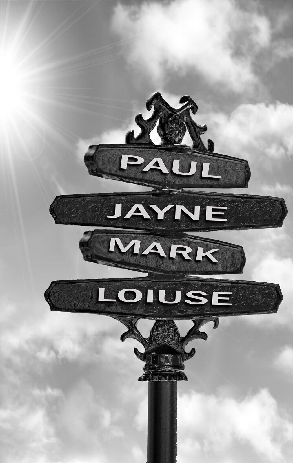 Personalized Personal Names on Vintage Street Sign Canvas Wall Art Print