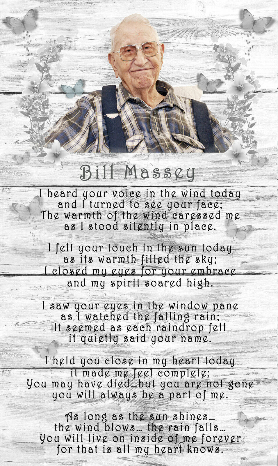 Personalised I Heard Your Voice Poem CANVAS WALL ART Picture Print Black & White