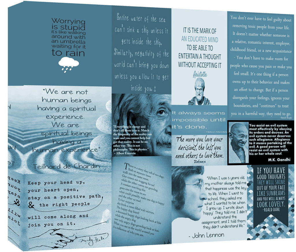 Duck Egg Blue Famous Quotes Canvas Wall Art Picture 100% cotton-A1, A2, A0 sizes