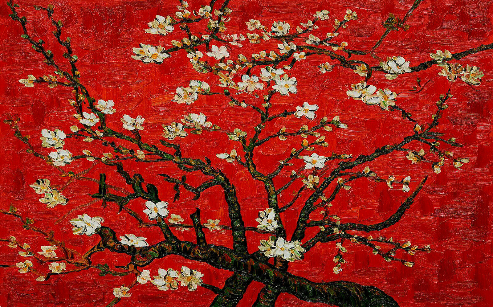 Vincent van Gogh Almond blossom CANVAS WALL ART PAINTING FRAMED PRINT RED