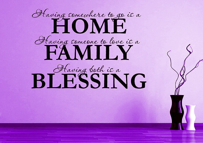 Home, Family, Blessing Quote, Purple Canvas Wall Art Picture -A1, A2, A0 sizes