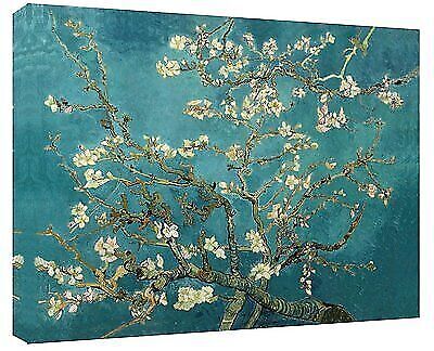 Van Gogh Painting Almond Tree In Blossom Canvas Wall Art Duck Egg Blue 30" x 20"