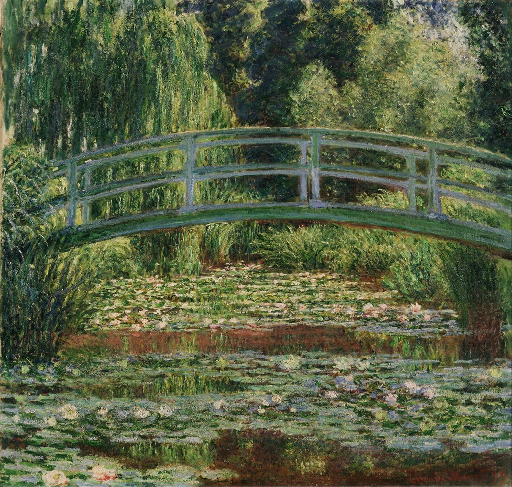 Japanese Footbridge and the Water Lily Pool Monet Canvas Wall Art Picture Print
