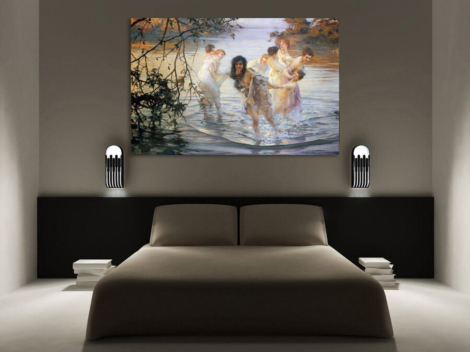 PAUL EMILE CHABAS, DANCING NYMPHS PAINTING -CANVAS WALL ARTWORK PICTURE PRINT