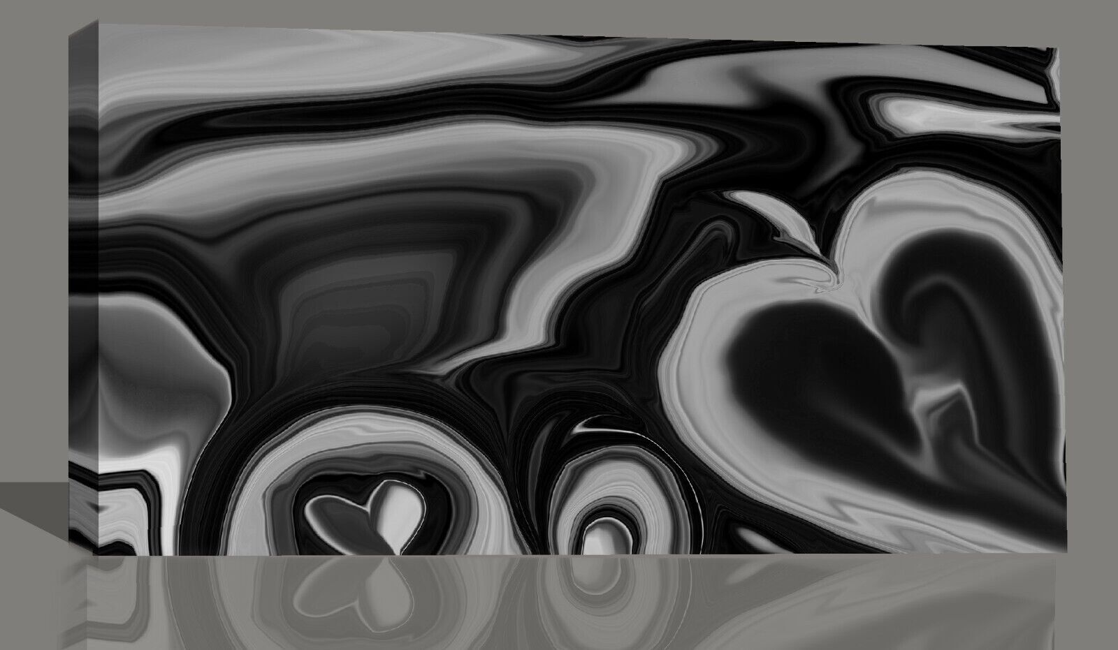Black Grey Abstract CANVAS WALL ART Picture Print