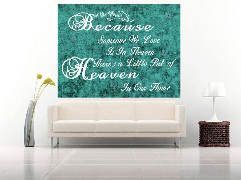 HEAVEN QUOTE - Life - Duck Egg Blue Canvas Wall Art Picture Print- ALL SIZES