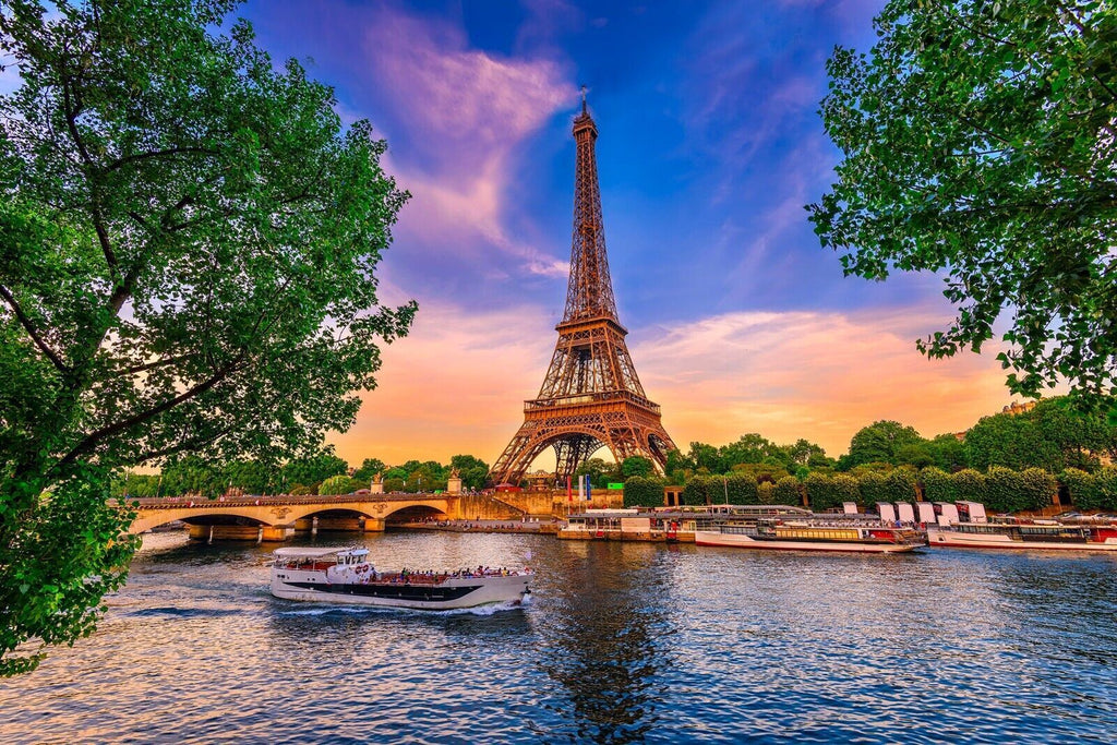 Eiffel Tower In Paris Landscape Canvas Wall Art Picture Print