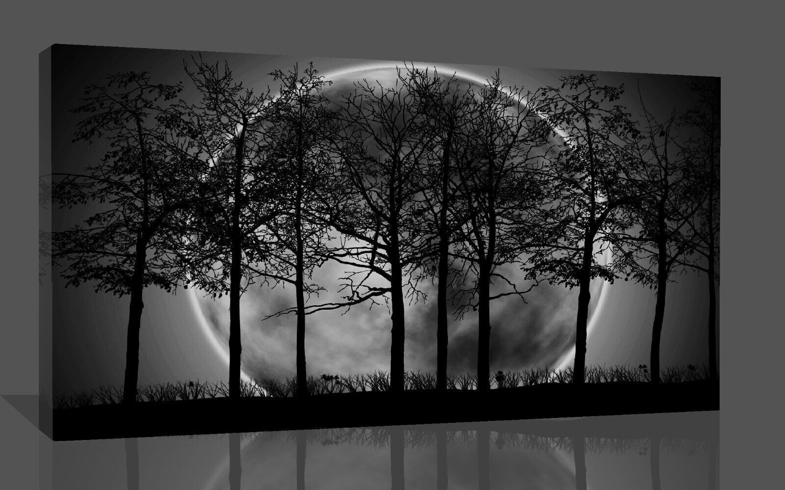 Black Grey Modern Landscape Cotton Canvas Wall Art Picture Print - All sizes