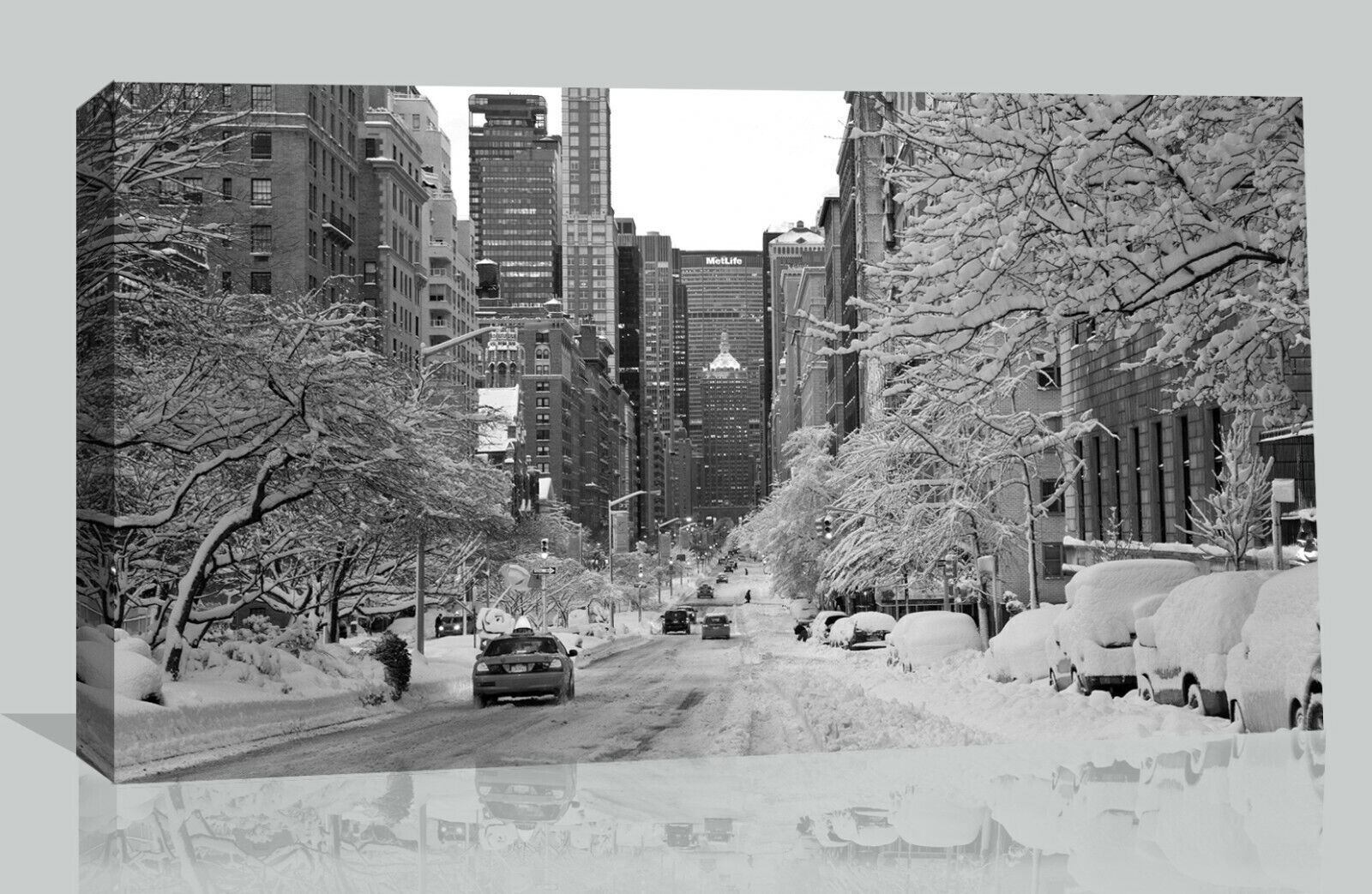 Winter Snow Covered New York Cotton Canvas Wall Art Picture Print A0 A1 A2 A3 A4