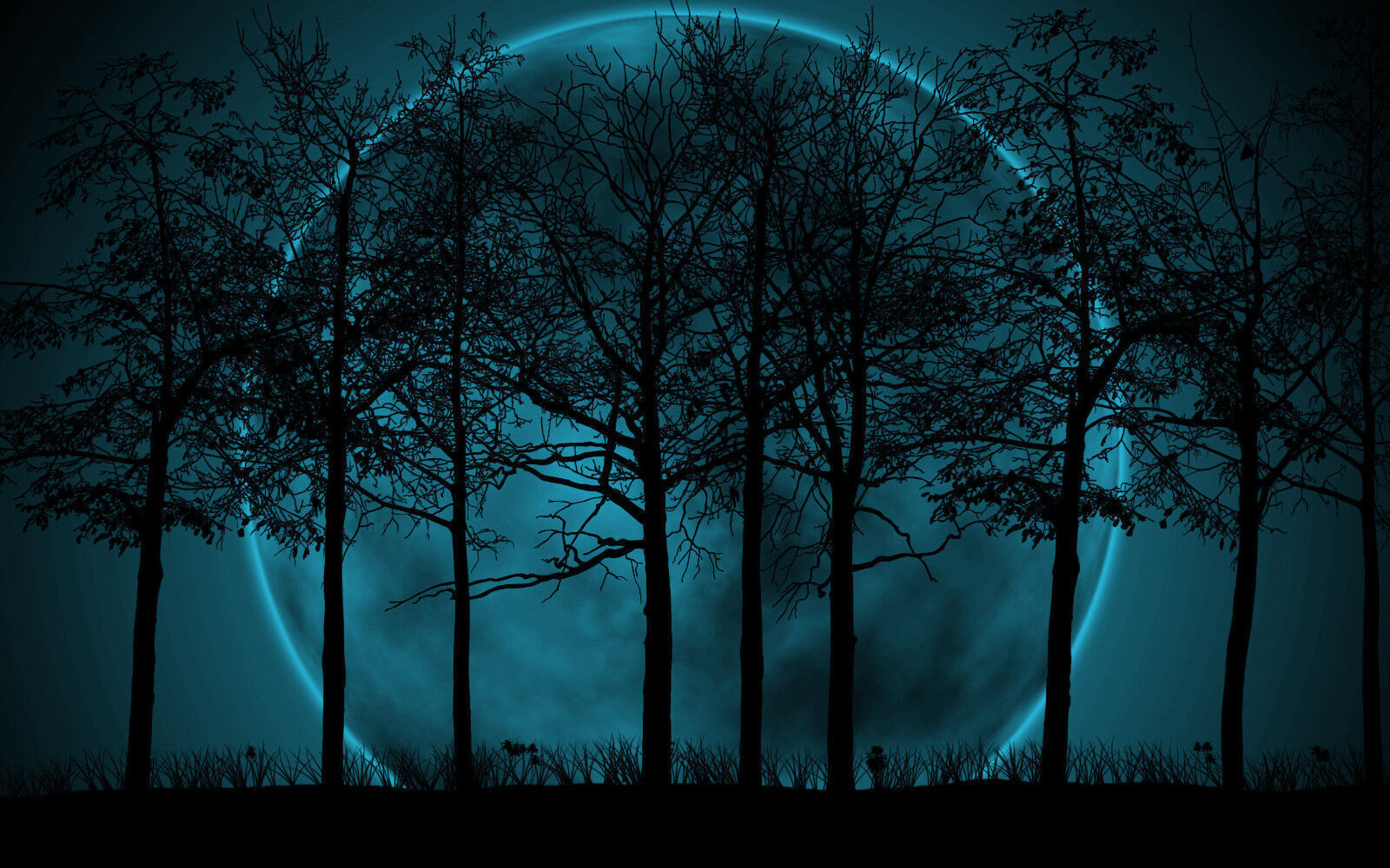 Duck Egg Blue Modern Landscape Cotton Canvas Wall Art Picture Print - All sizes