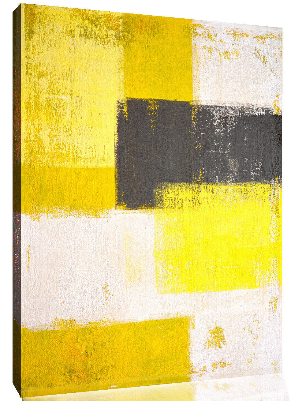 Grey Yellow Abstract Canvas Wall Art Painting Picture Print Heavy weight canvas