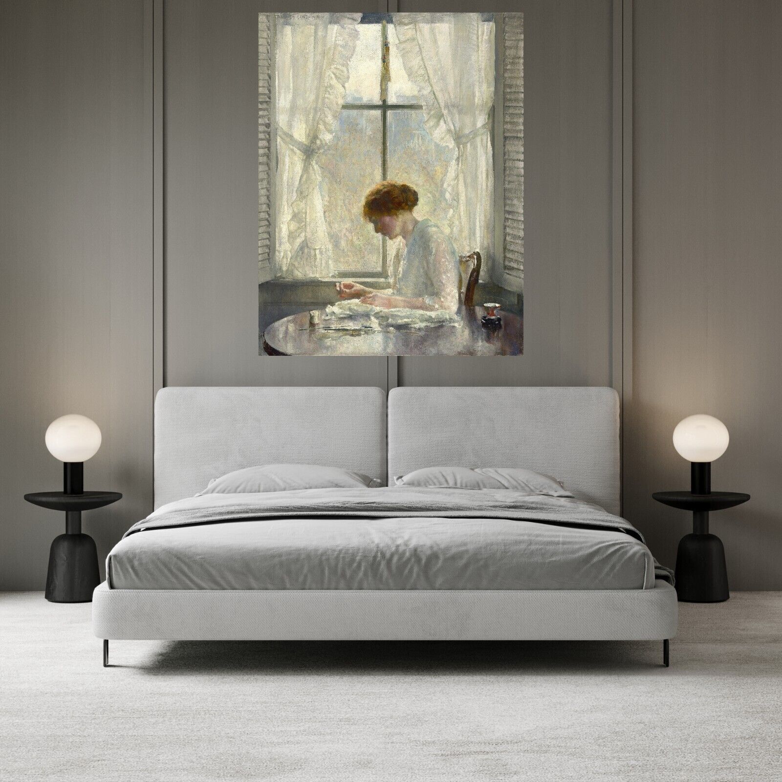 JOSEPH DECAMP, THE SEAMSTRESS Canvas Wall Art Picture Print