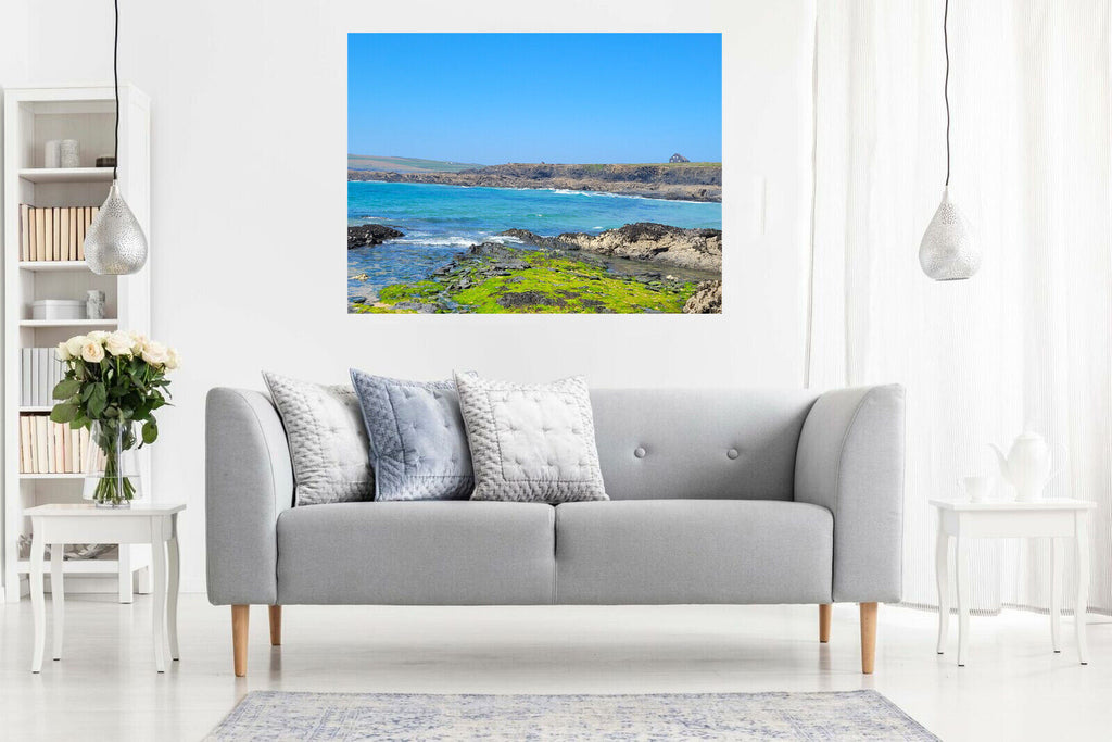 Summers Day in Cornwall landscape Premium Cotton Canvas Wall Art Picture Print