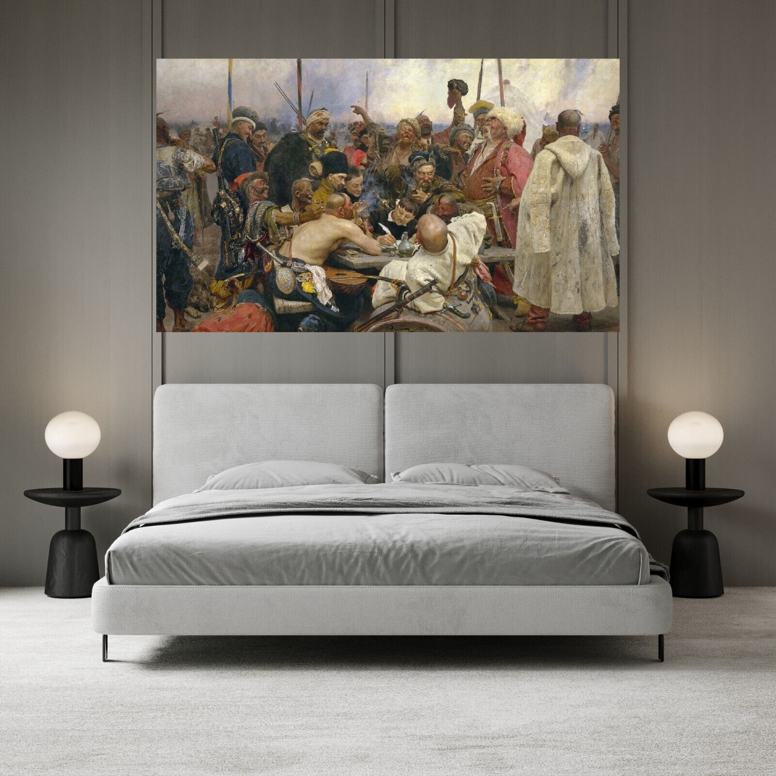 ILYA REPIN, REPLY OF THE ZAPOROZHIAN COSSACKS Canvas Wall Art Picture Print