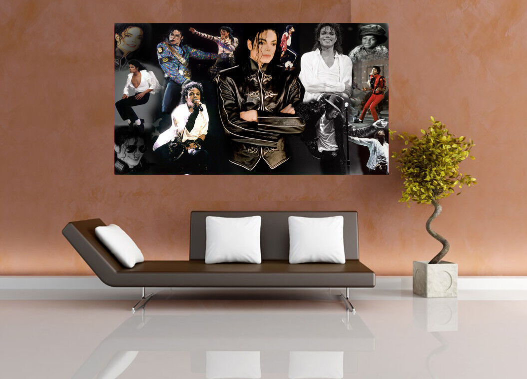 MICHAEL JACKSON PREMIUM COTTON CANVAS PICTURE COLLAGE WALL ART - ALL SIZES