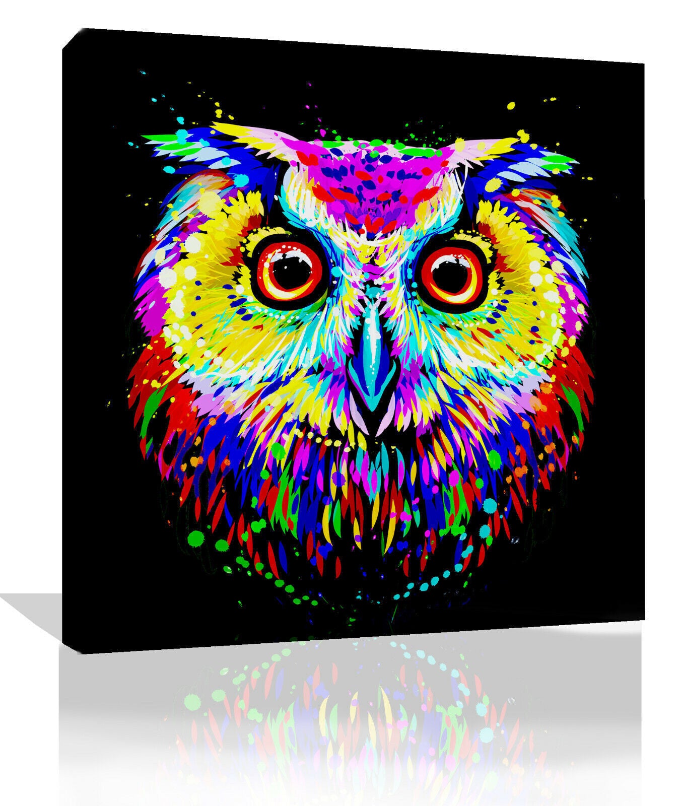 Colourful Owl Abstract Pop Art Canvas Wall Art Picture Print -Free Fast Delivery