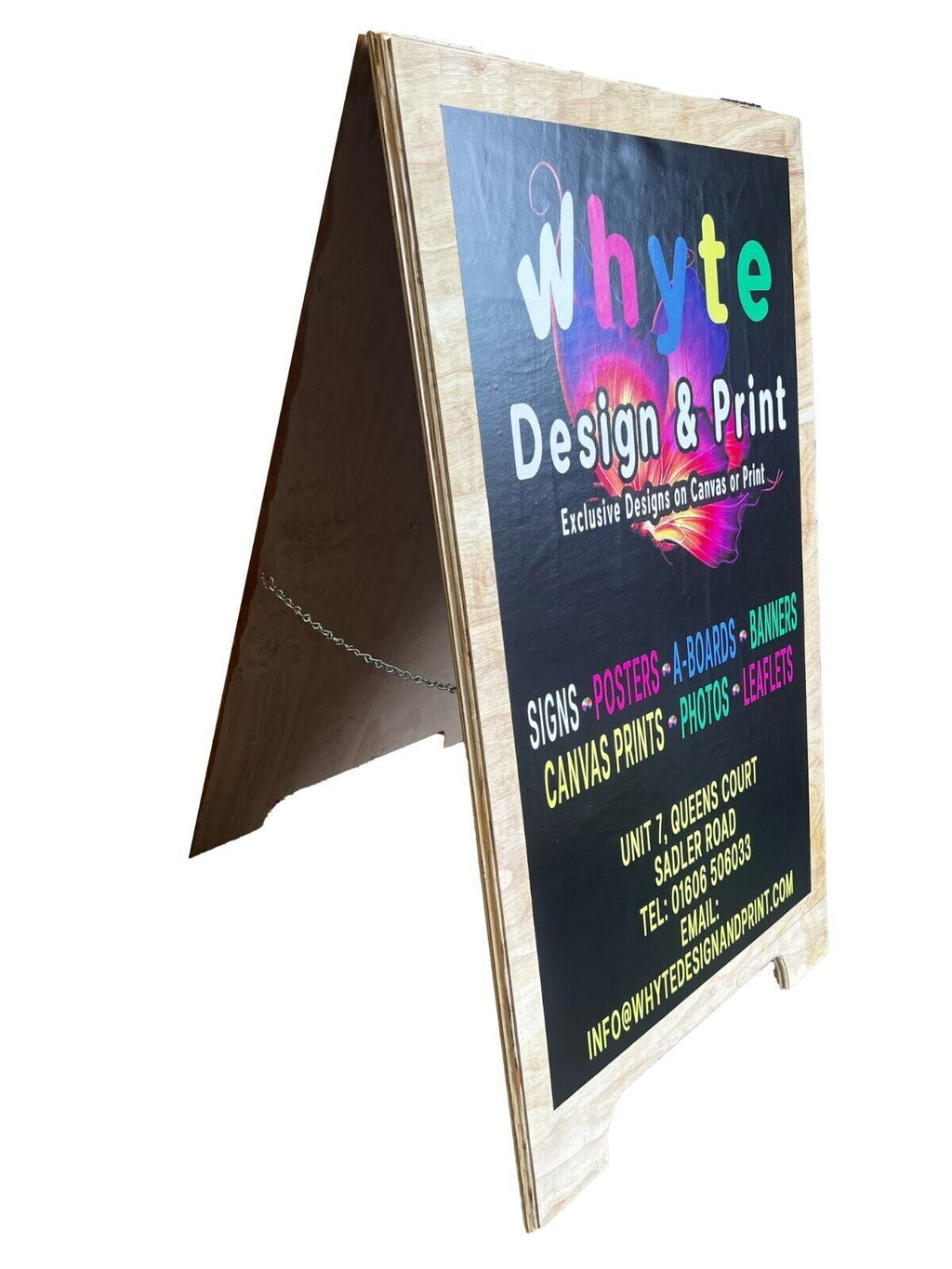 Wooden Wood A-Board Pavement Shop Sign Designed and Printed - Varnished/treated