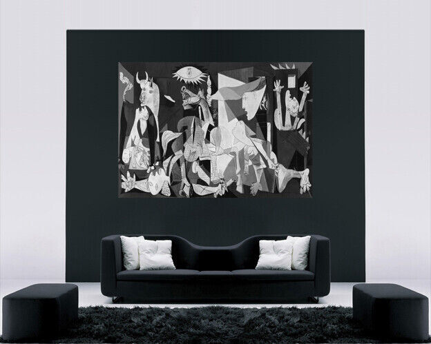 PICASSO GUERNICA  CANVAS WALL ART PICTURE PRINT - BLACK WHITE