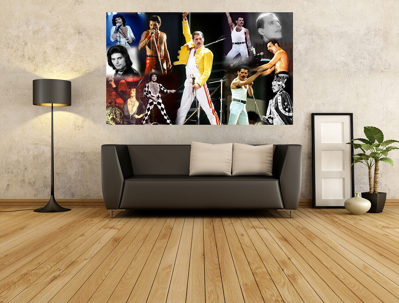 Freddie Mercury Pop Collage Canvas Wall Art Picture Print