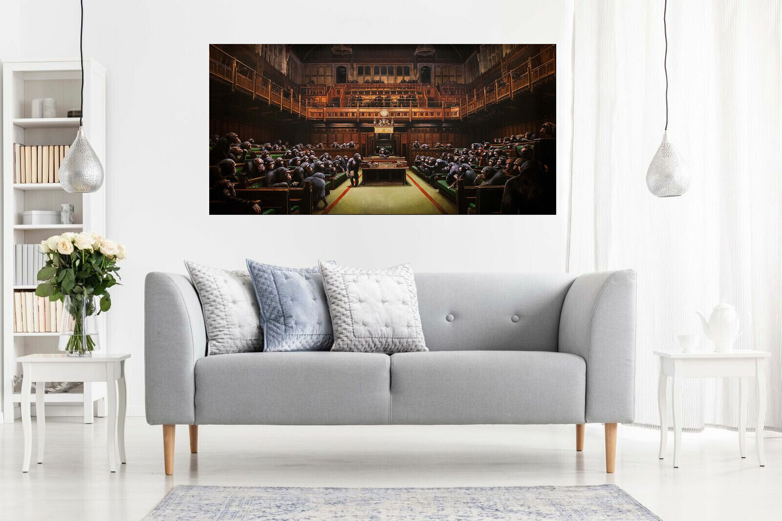 Banksy Monkey Parliament Canvas Wall Art Print Picture A1, A2 + sizes
