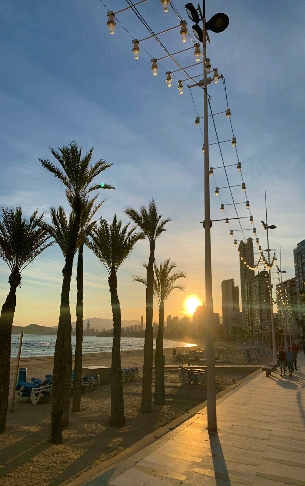 Benidorm Levante Beach at Sunset Canvas Wall Art Picture - A1, A2, A0 ALL SIZES