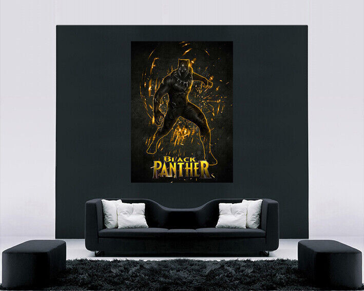 Black Panther Marvel Superhero - Film. CANVAS WALL ART Picture Print