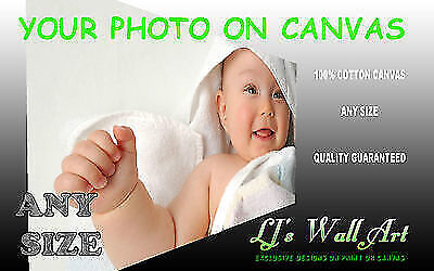 YOUR PHOTO ON CANVAS PRINT LARGE PERSONALISED 34MM DEEP FRAMED 12" x 12"