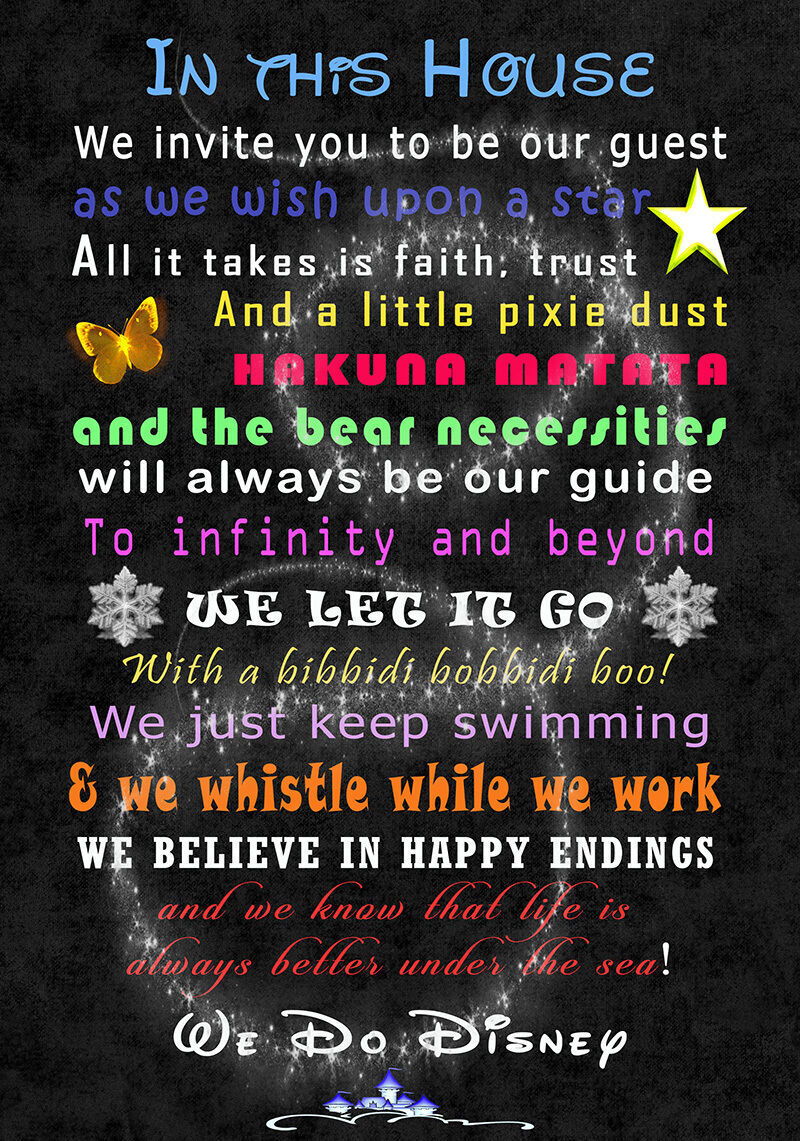 We Do Disney Guest Quote on CANVAS WALL ART Picture Print - MULTI COLOURED