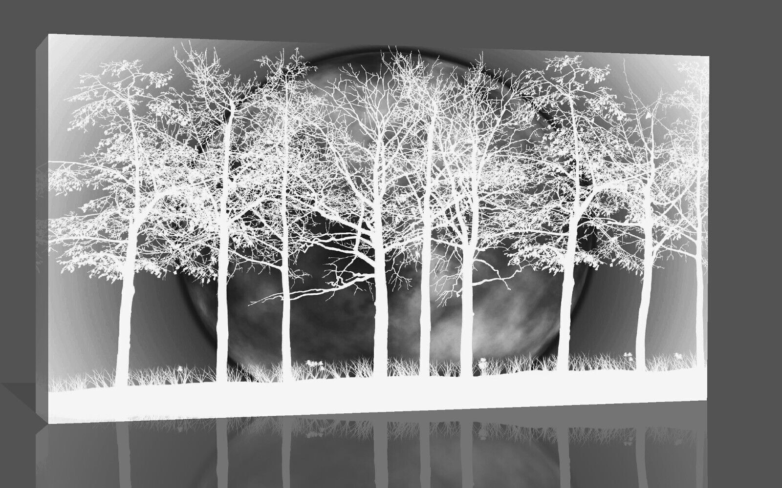 White Grey Modern Landscape Cotton Canvas Wall Art Picture Print - All sizes