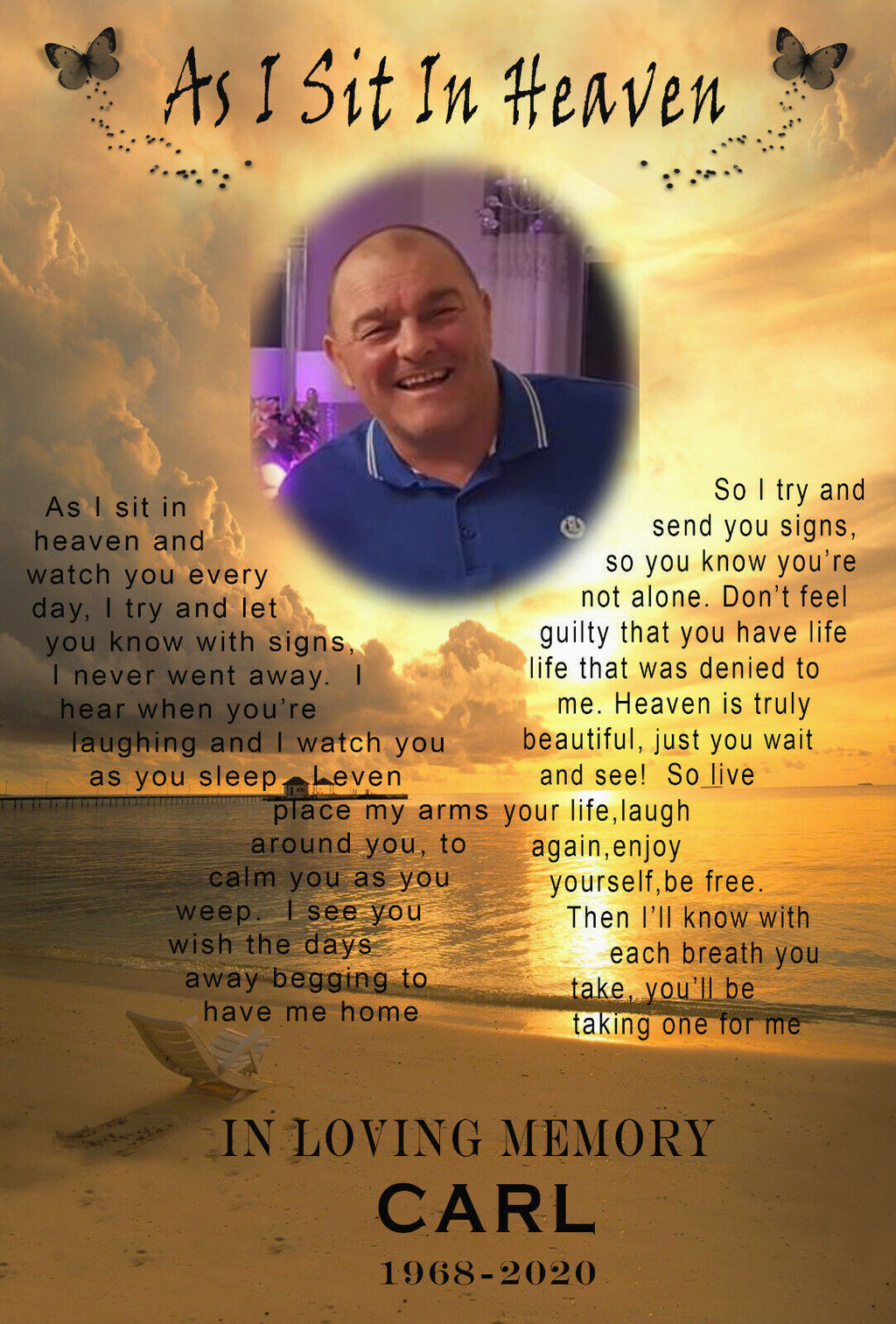 Personalised In Loving Memory Quote CANVAS WALL ART Picture Print A4 All sizes