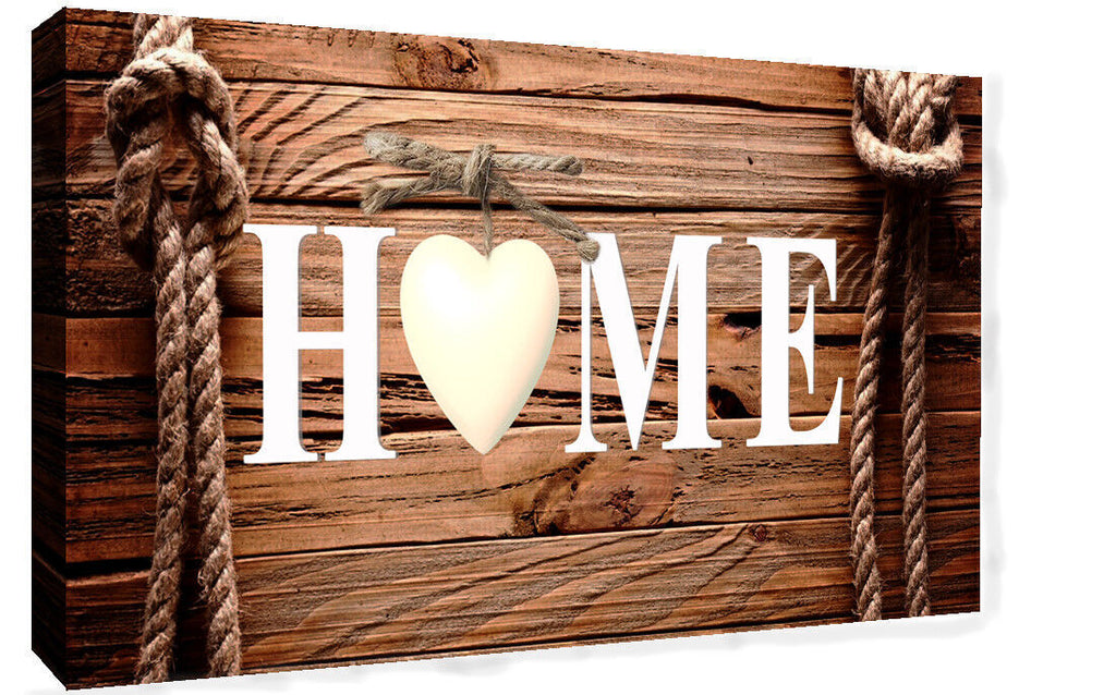 Shabby Chic Home Quote Decoration Framed Canvas Print Wall Art Ready To Hang