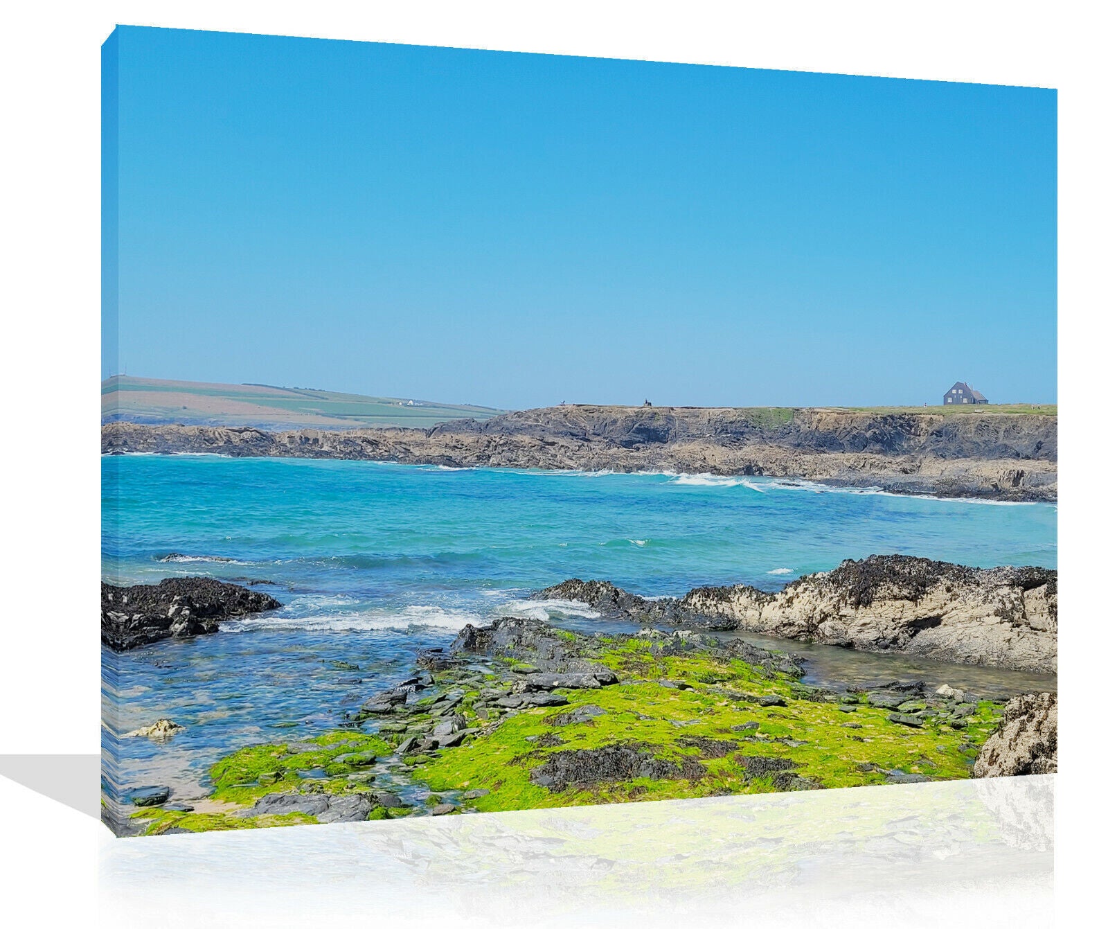 Summers Day in Cornwall landscape Premium Cotton Canvas Wall Art Picture Print