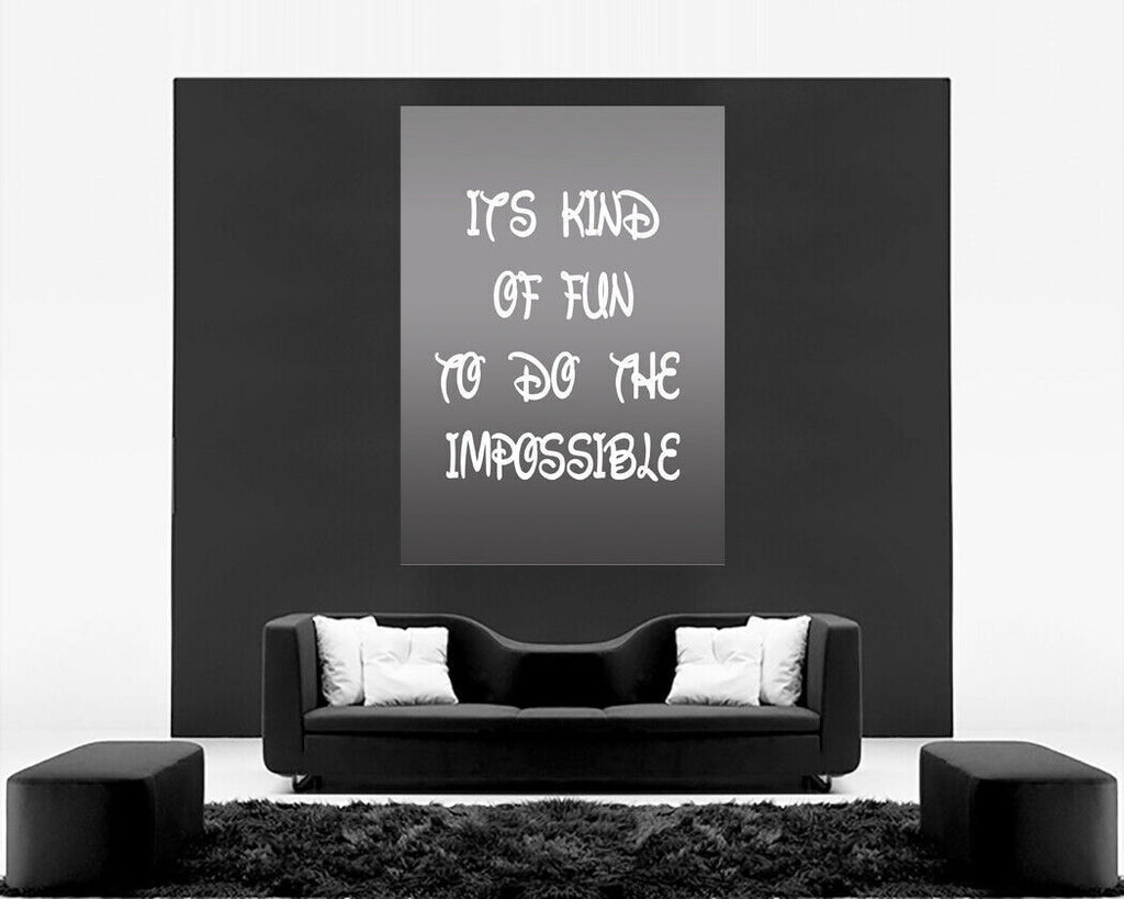 GREY IT'S KIND OF FUN DISNEY Inspirational Canvas Quote Wall Art Print