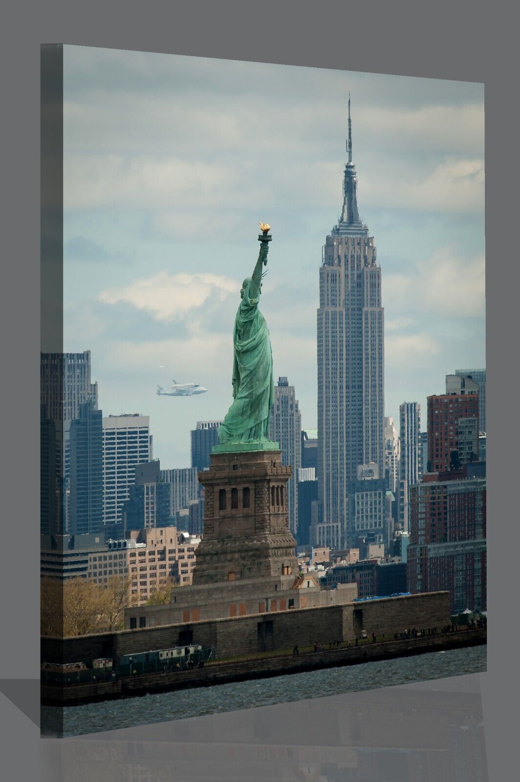 NEW YORK EMPIRE STATE LIBERTY VINTAGE  Canvas Wall Art Picture Print