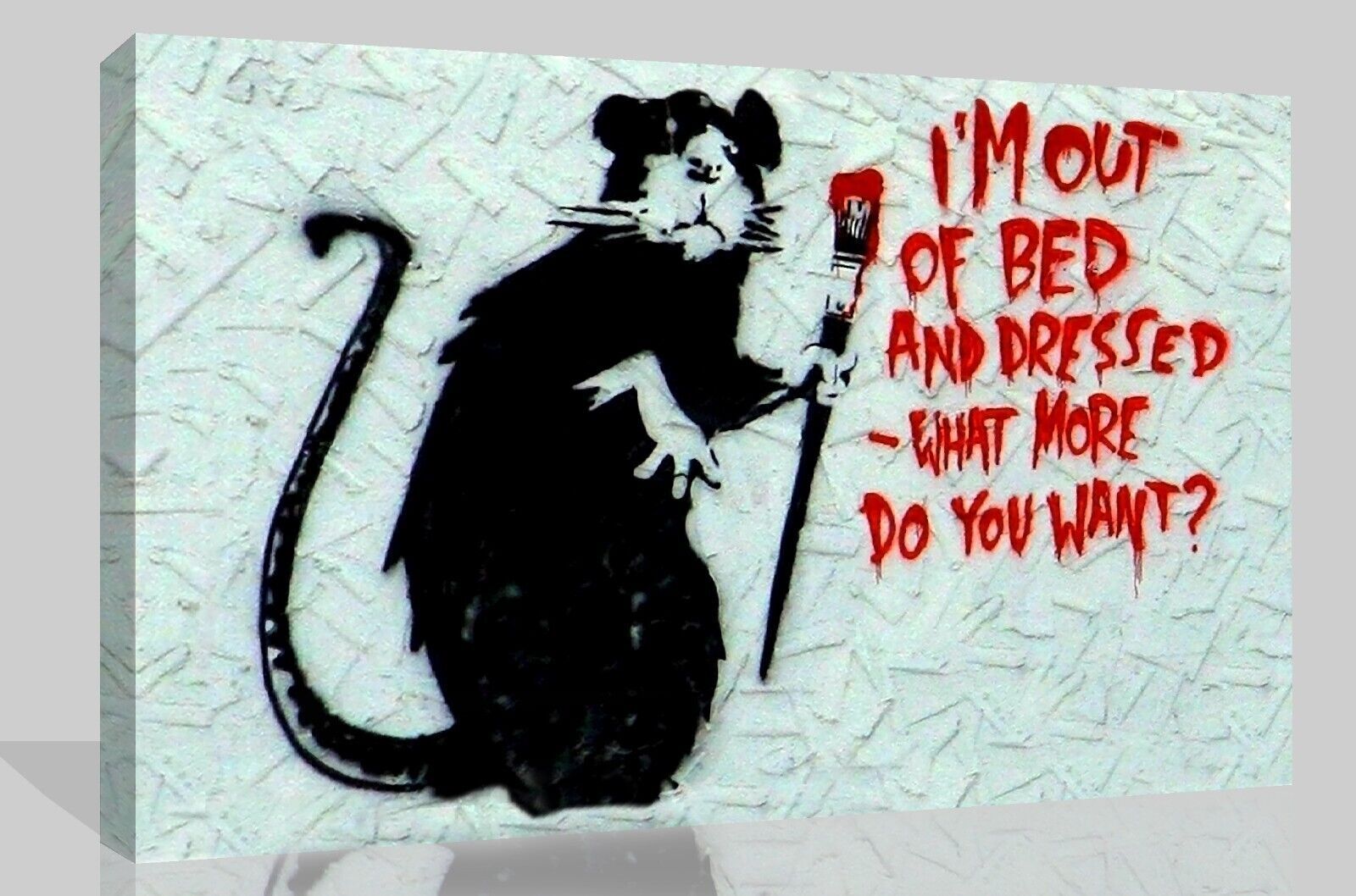 CANVAS WALL ART PRINT  BANKSY IM OUT OF BED  GRAFFITI