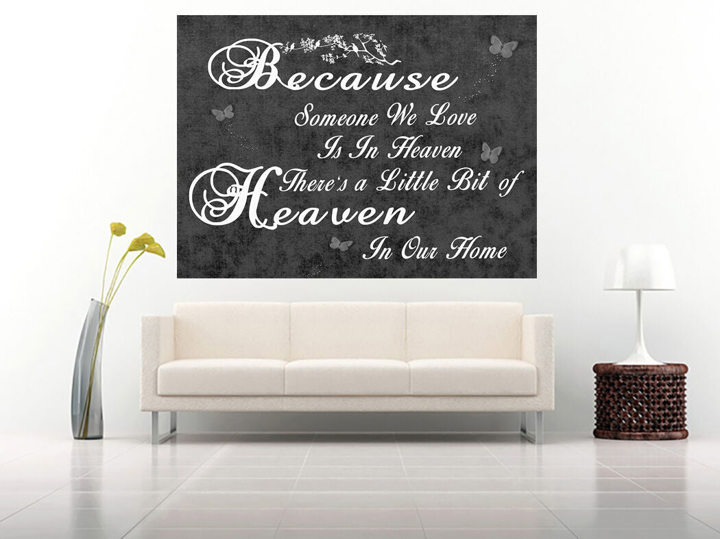 HEAVEN QUOTE - Life - Black & White Canvas Wall Art Picture Print- ALL SIZES