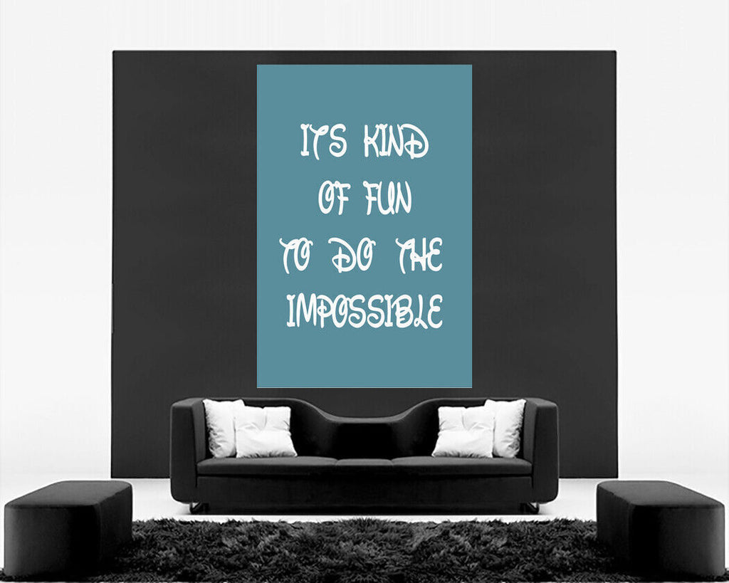 DUCK EGG BLUE IT'S KIND OF FUN DISNEY Inspirational Canvas Quote Wall Art Print