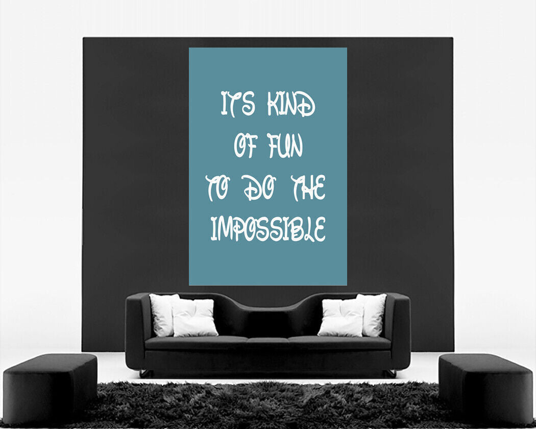 DUCK EGG BLUE IT'S KIND OF FUN DISNEY Inspirational Canvas Quote Wall Art Print