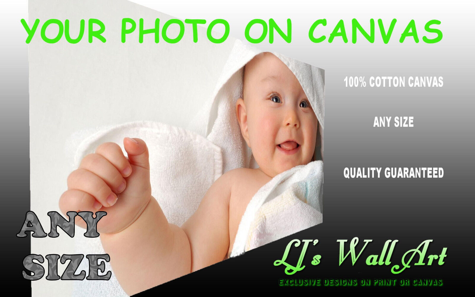 Photo On Canvas Print Your Personalised Picture Framed Ready to hang 20" x 20"