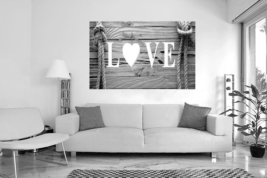 Shabby Chic Love Quote Decoration Framed Canvas Print Wall Art Ready To Hang