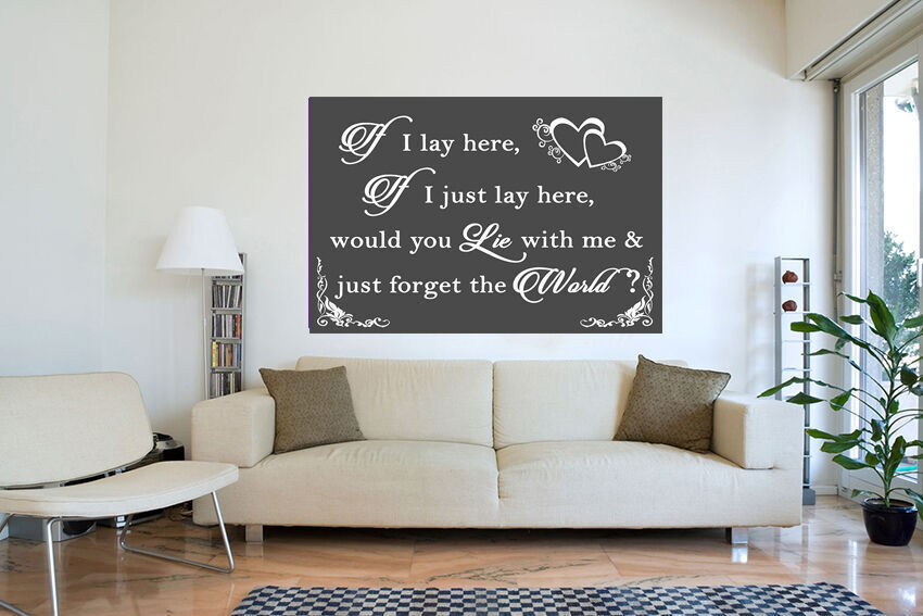 If I Lay Here - Snow Patrol QUOTE Canvas Wall Art Picture Print - Grey
